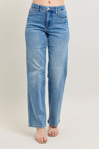 Judy Blue Bottoms - Pants Mid-Rise Tummy Control Straight Leg Vintage Wash