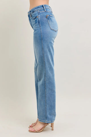 Judy Blue Bottoms - Pants Mid-Rise Tummy Control Straight Leg Vintage Wash