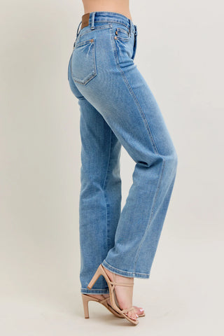 Judy Blue Bottoms - Pants Mid-Rise Tummy Control Straight Leg Vintage Wash