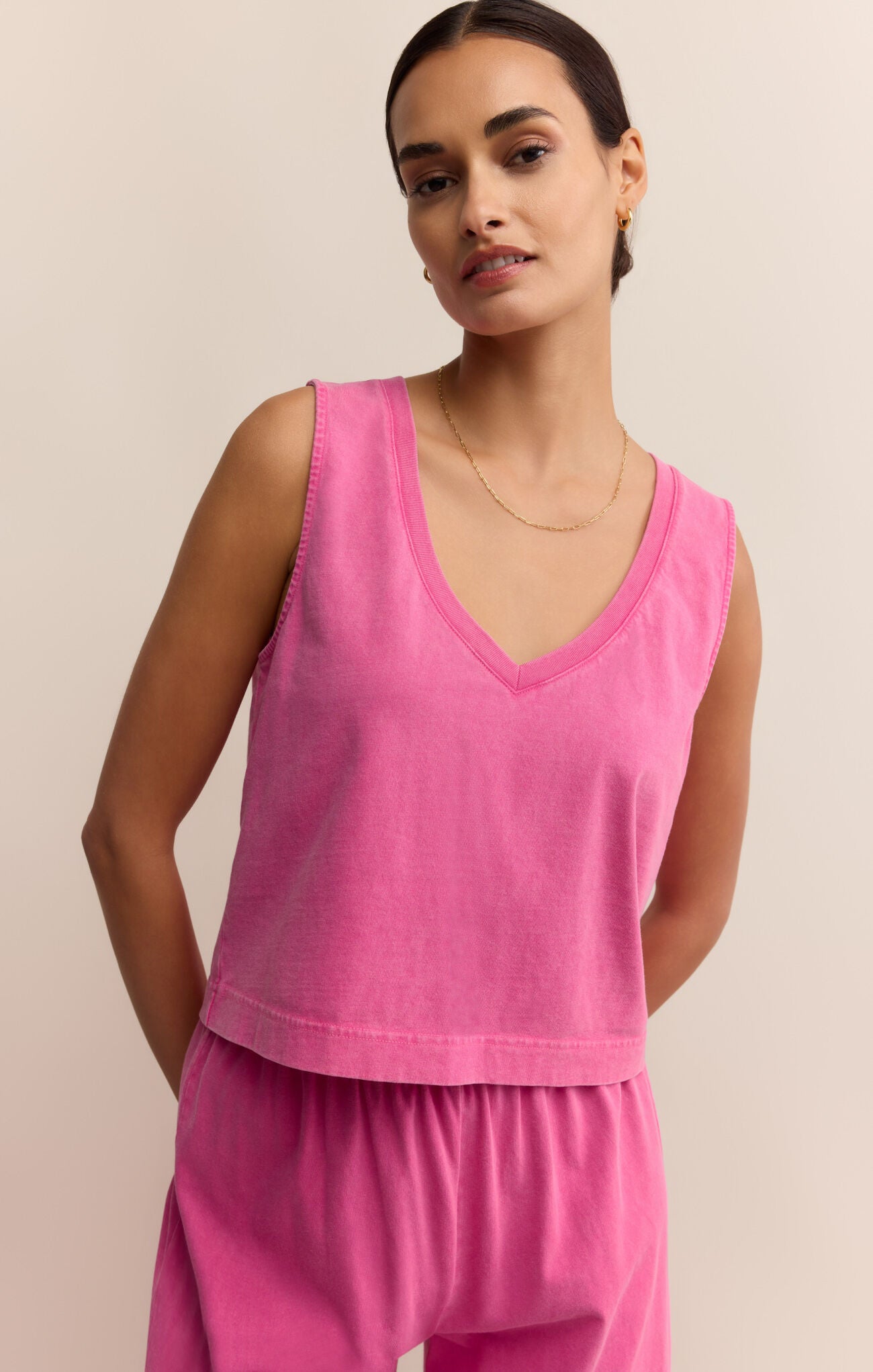 Final Sale Sloane V-neck Tank Top Island Pink