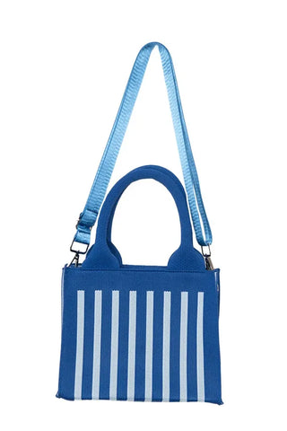 Katydid Accessories - Handbags Blue Striped Structured Mini Tote Purse