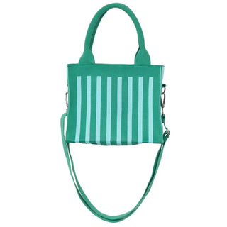 Katydid Accessories - Handbags Green Striped Structured Mini Tote Purse