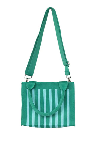 Katydid Accessories - Handbags Green Striped Structured Mini Tote Purse