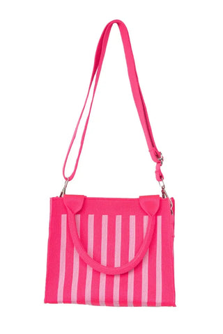 Katydid Accessories - Handbags Hot Pink Striped Structured Mini Tote Purse
