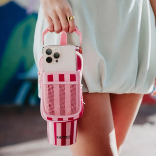 Katydid Accessories - Handbags Pink & Wine Tumbler Zipper Pouch