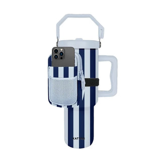 Katydid Home - Drinkware Light Blue & Navy Striped 38oz Jug Tumbler