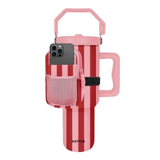 Katydid Home - Drinkware Pink & Wine Striped 38oz Jug Tumbler