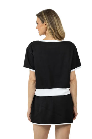 Katydid Sets Black and White Matching Skirt and Top Set