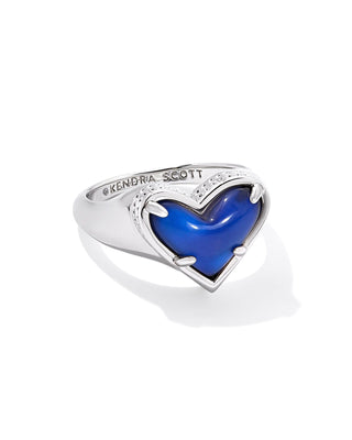 Kendra Scott Accessories 5 Framed Ari Hear Band Ring Silver Moon Stone