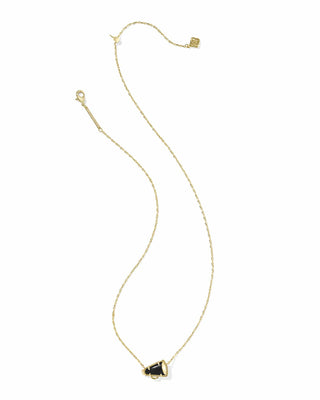 Kendra Scott Accessories Cheer Short Pendant Necklace Gold Black Agate