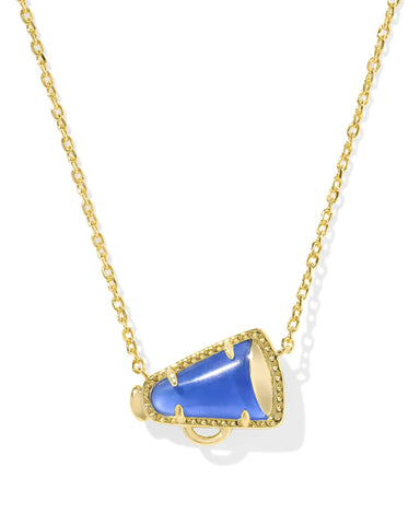 Kendra Scott Accessories Cheer Short Pendant Necklace Gold Cobalt Illusion