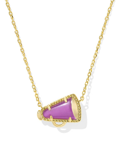 Kendra Scott Accessories Cheer Short Pendant Necklace Gold Purple MOP