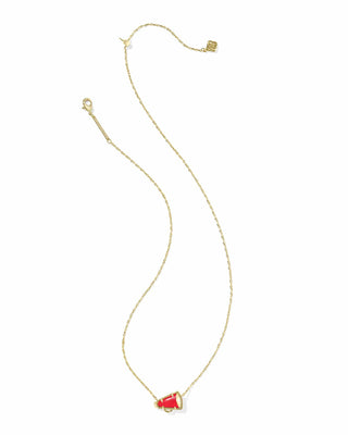 Kendra Scott Accessories Cheer Short Pendant Necklace Gold Red Illusion