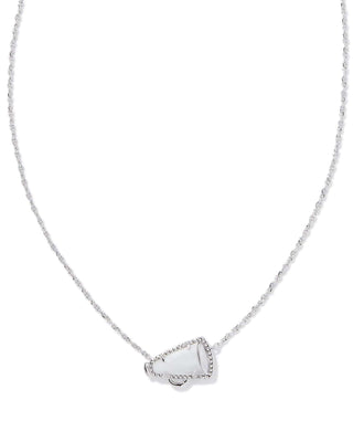 Kendra Scott Accessories Cheer Short Pendant Necklace Silver White Mother Of Pearl