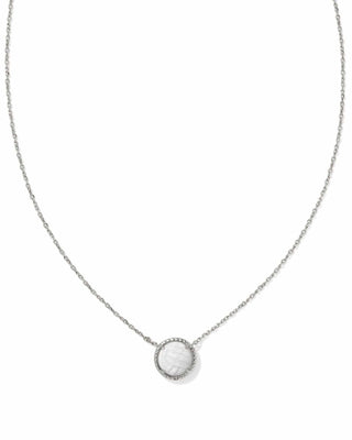 Kendra Scott Accessories Volleyball Pendant Necklace Silver Mother Of Pearl