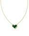 Ari Heart Necklace Green Malachite