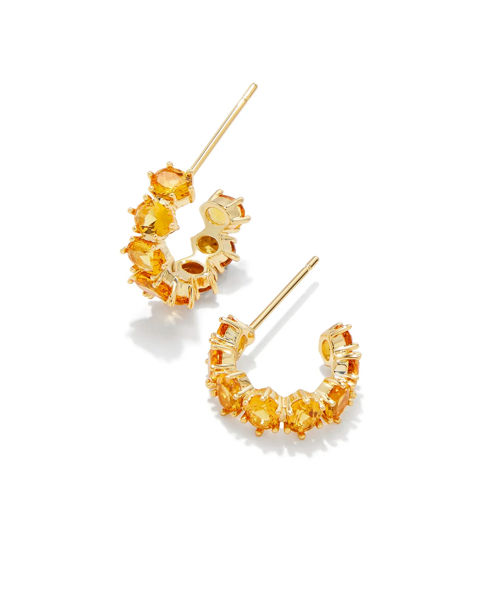 Cailin Crystal Huggie Earrings Golden Yellow