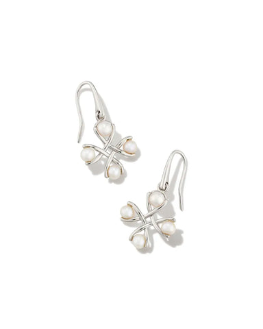 Everleigh Pearl Drop Earrings Silver