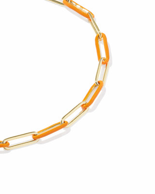 Kendra Scott Jewelry - Bracelets Courtney Gold Enamel Link & Chain Bracelet Bright Orange