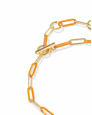 Kendra Scott Jewelry - Bracelets Courtney Gold Enamel Link & Chain Bracelet Bright Orange