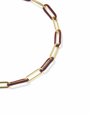 Kendra Scott Jewelry - Bracelets Courtney Gold Enamel Link & Chain Bracelet Burgundy