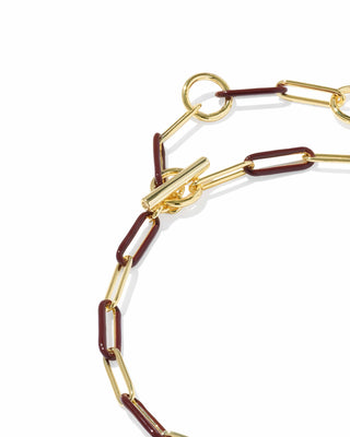 Kendra Scott Jewelry - Bracelets Courtney Gold Enamel Link & Chain Bracelet Burgundy