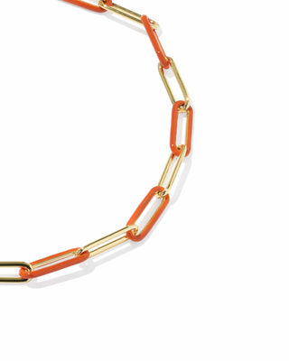 Kendra Scott Jewelry - Bracelets Courtney Gold Enamel Link & Chain Bracelet Dark Orange