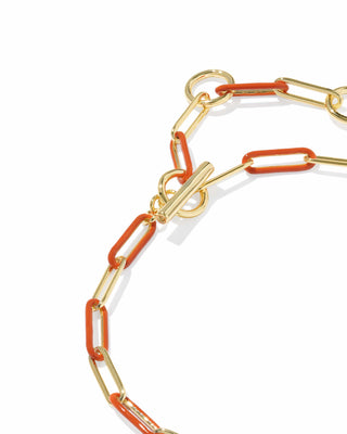 Kendra Scott Jewelry - Bracelets Courtney Gold Enamel Link & Chain Bracelet Dark Orange