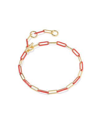 Kendra Scott Jewelry - Bracelets Courtney Gold Enamel Link & Chain Bracelet Red