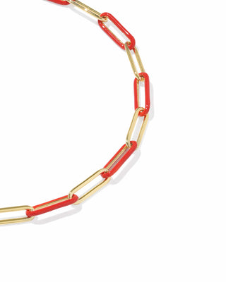 Kendra Scott Jewelry - Bracelets Courtney Gold Enamel Link & Chain Bracelet Red