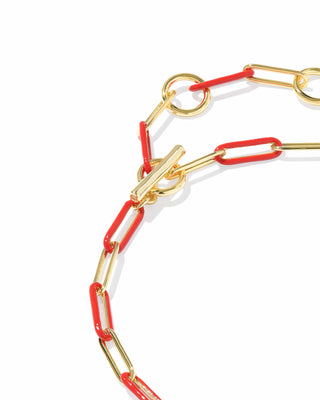 Kendra Scott Jewelry - Bracelets Courtney Gold Enamel Link & Chain Bracelet Red