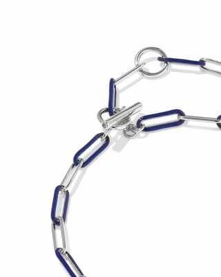 Kendra Scott Jewelry - Bracelets Courtney Silver Enamel Link & Chain Bracelet Dark Blue