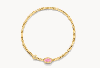 Kendra Scott Jewelry - Bracelets Emilie Gold Stretch Bracelet Pink Iridescent Glitter Glass