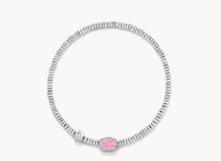 Kendra Scott Jewelry - Bracelets Emilie Silver Stretch Bracelet Pink Iridescent Glitter Glass