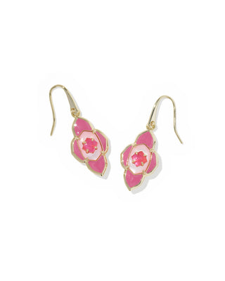 Kendra Scott Jewelry - Earrings Abbie Medallion Gold Small Drop Earrings Hot Pink Mix