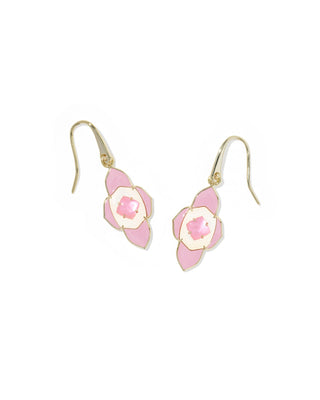 Kendra Scott Jewelry - Earrings Abbie Medallion Gold Small Drop Earrings Pink Mix