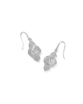 Kendra Scott Jewelry - Earrings Abbie Medallion Silver Small Drop Earrings White Mix