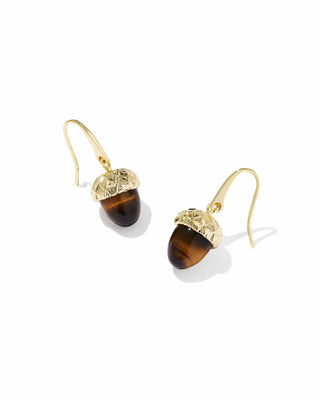 Kendra Scott Jewelry - Earrings Acorn Gold Drop Earrings Brown Tigers Eye