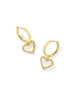 Kendra Scott Jewelry - Earrings Ari Heart Huggie Earring Gold Ivory MOP