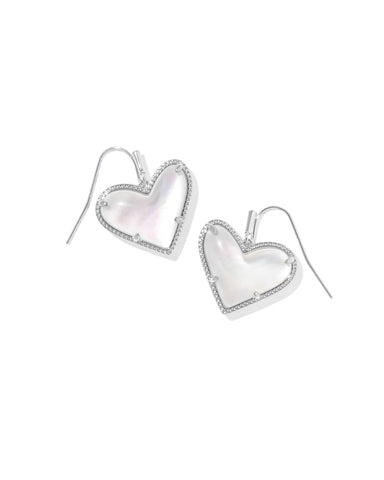 Kendra Scott Jewelry - Earrings Ari Heart Statement Silver Earring Ivory MOP