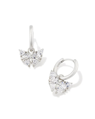 Kendra Scott Jewelry - Earrings Blair Silver Butterfly Huggie Earrings White Crystal