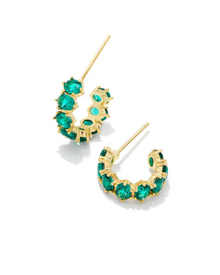 Kendra Scott Jewelry - Earrings Cailin Gold Crystal Huggie Earrings Green Crystal