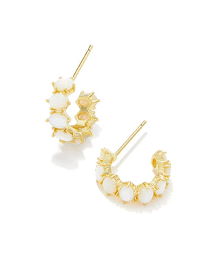 Kendra Scott Jewelry - Earrings Cailin Gold Crystal Huggie Earrings Ivory MOP