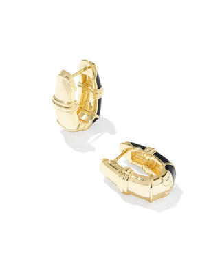 Kendra Scott Jewelry - Earrings Courtney Gold Enamel Huggie Earrings Black