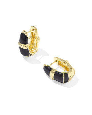 Kendra Scott Jewelry - Earrings Courtney Gold Enamel Huggie Earrings Black