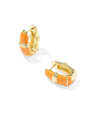 Kendra Scott Jewelry - Earrings Courtney Gold Enamel Huggie Earrings Bright Orange
