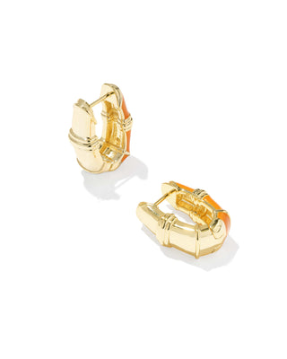 Kendra Scott Jewelry - Earrings Courtney Gold Enamel Huggie Earrings Bright Orange