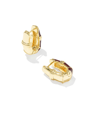 Kendra Scott Jewelry - Earrings Courtney Gold Enamel Huggie Earrings Burgundy