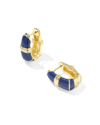 Kendra Scott Jewelry - Earrings Courtney Gold Enamel Huggie Earrings Dark Blue