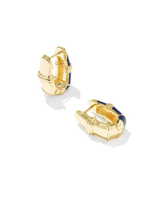 Kendra Scott Jewelry - Earrings Courtney Gold Enamel Huggie Earrings Dark Blue